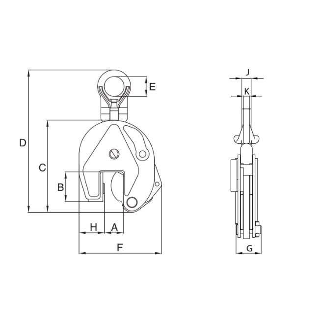 Lifting clamp 0,5 IPU10 0-16 mm