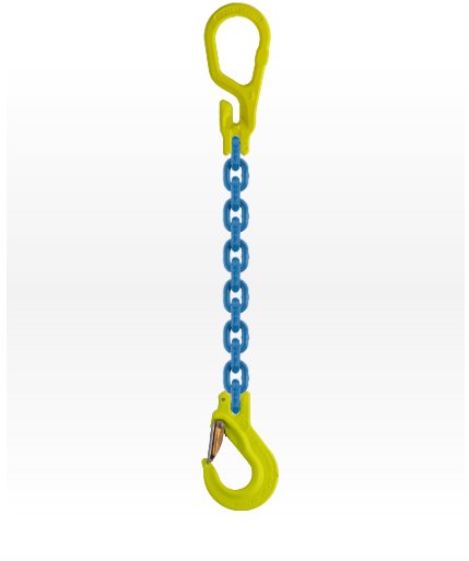 1-brin chaîne de levage avec crochet de sécurité diam. 13mm, 6700 kg